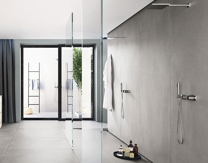 Concrete look tiles- Tile Space Azuma range. 